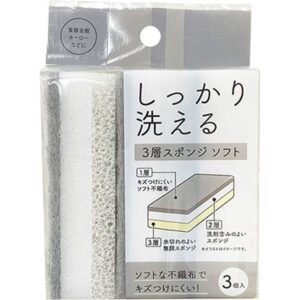 3層キッチンスポンジソフト 3P